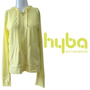 28. Hyba Activewear Yellow Long Sleeve Full Zip Jacket Size Medium Lightweight